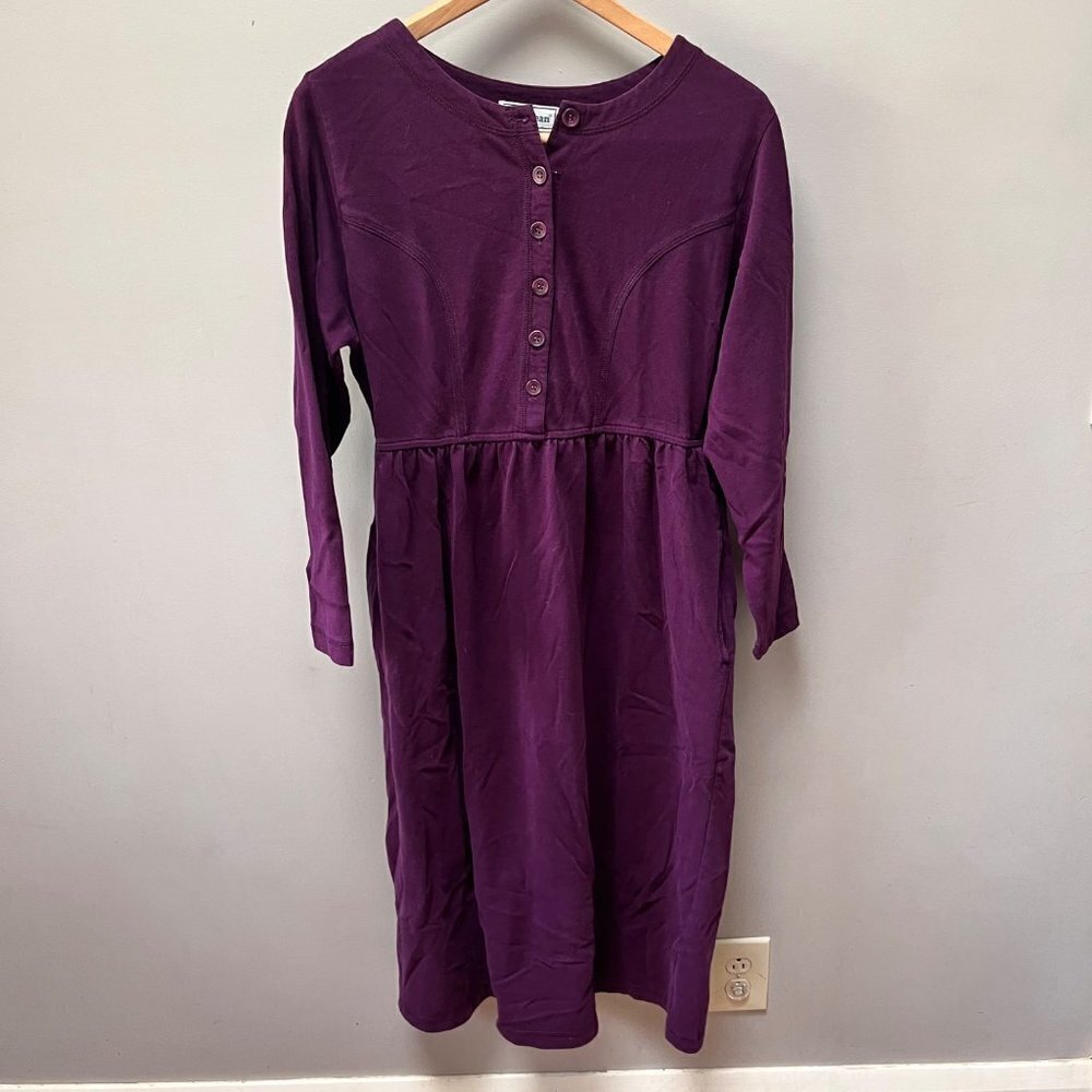 Vintage L. L.‎ Bean Women's Small Dress- Eggplant/Purple